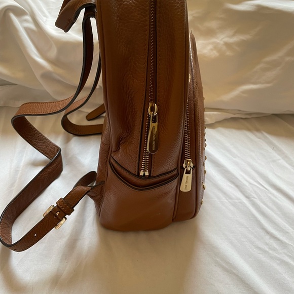 Michael Kors Women's Abbey Medium‎ Studded Leather Backpack Brown - Picture 4 of 16